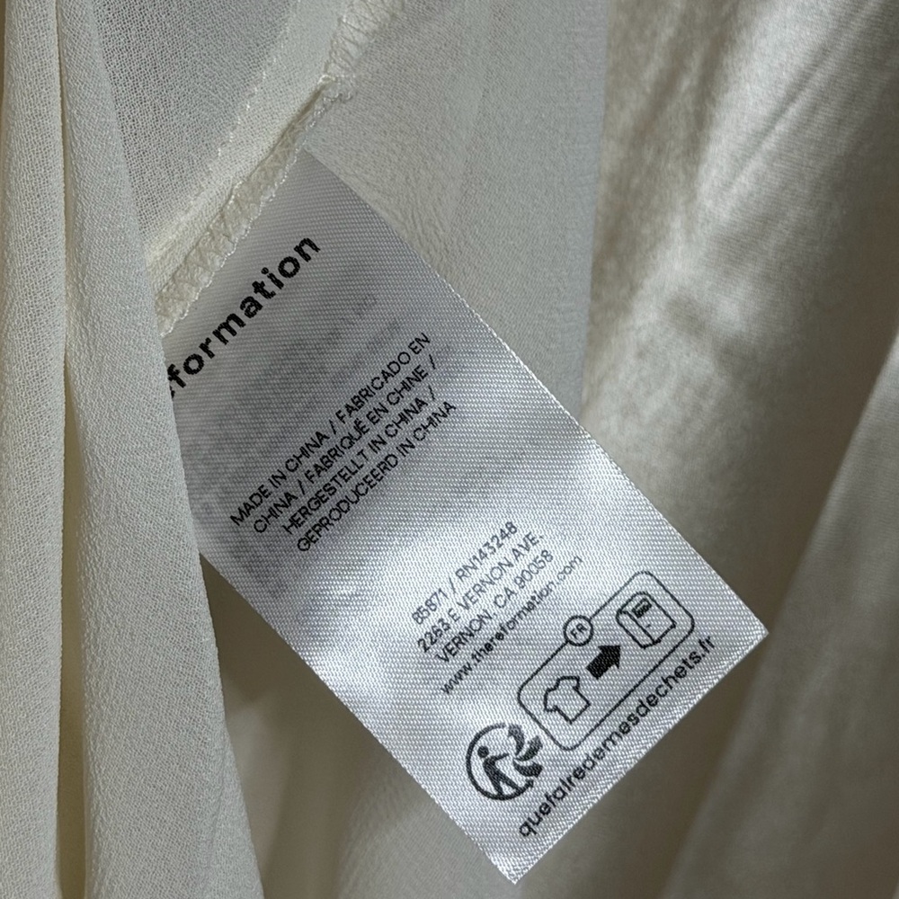 Reformation Ronda Silk Dress in Ivory - Picture 15 of 15